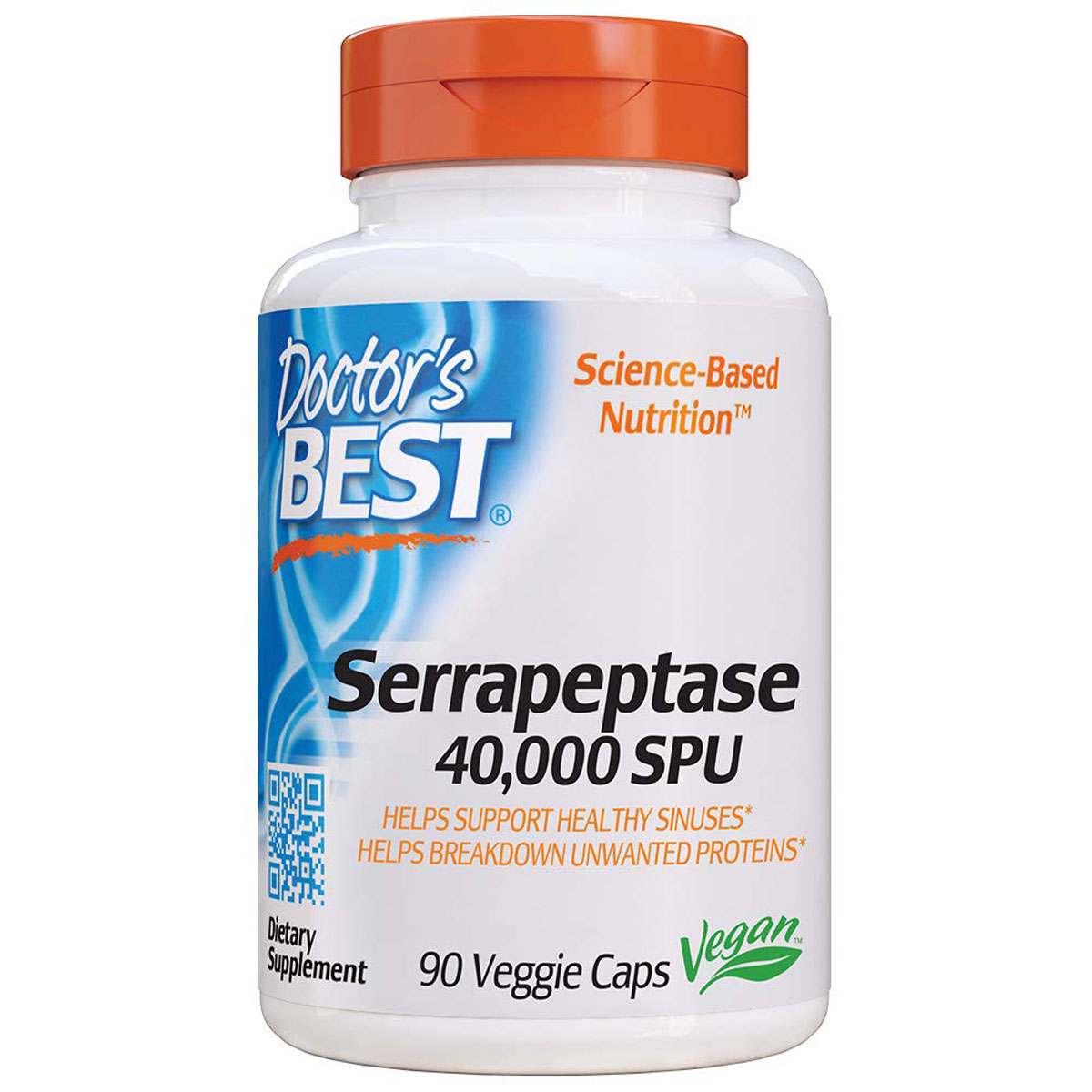 Серрапептаза Serrapeptase Doctor's Best 40,000 SPU 90 капсул