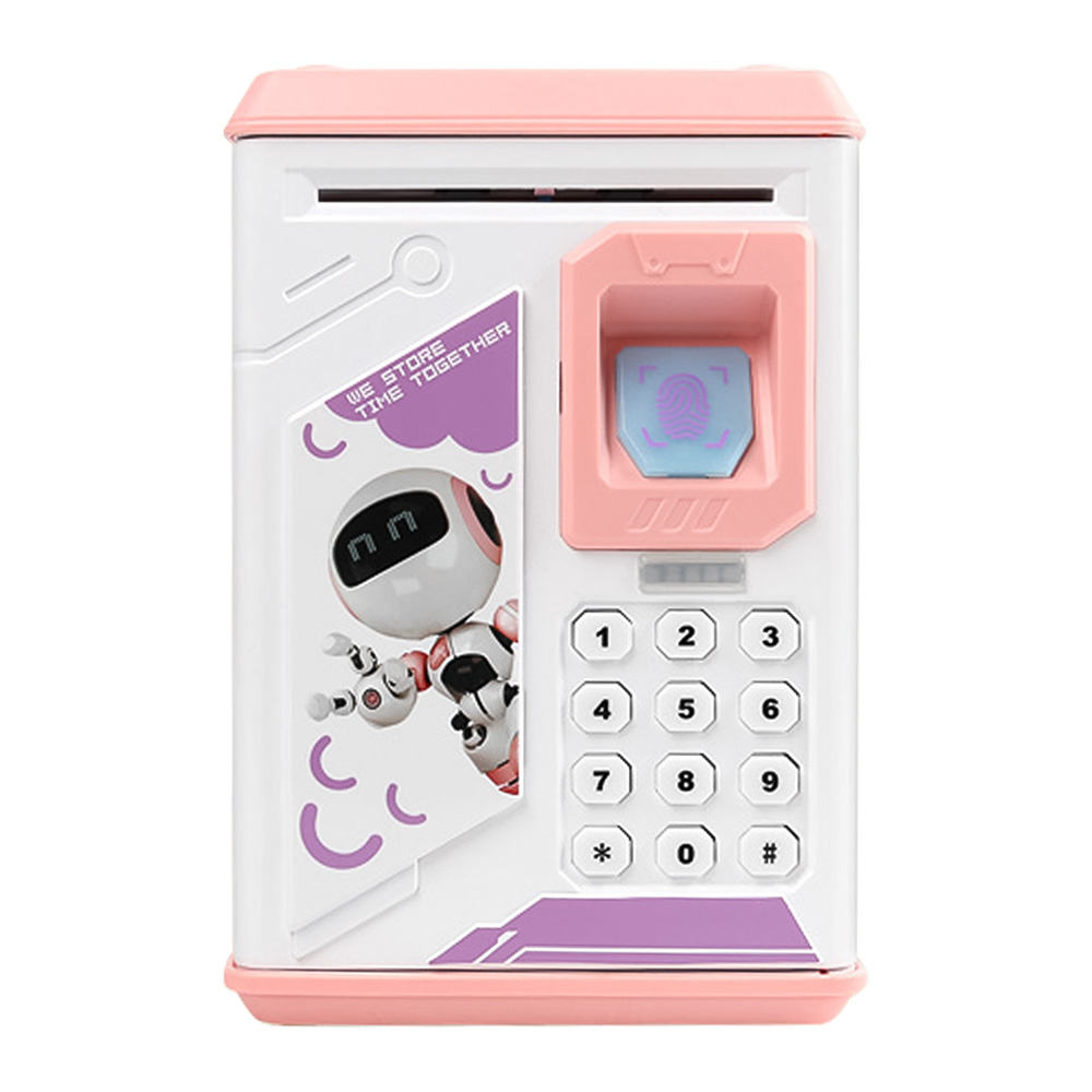Дитяча електронна скарбничка сейф NBZ ROBOT BODYGUARD з кодовим замком та відбитком пальця Pink