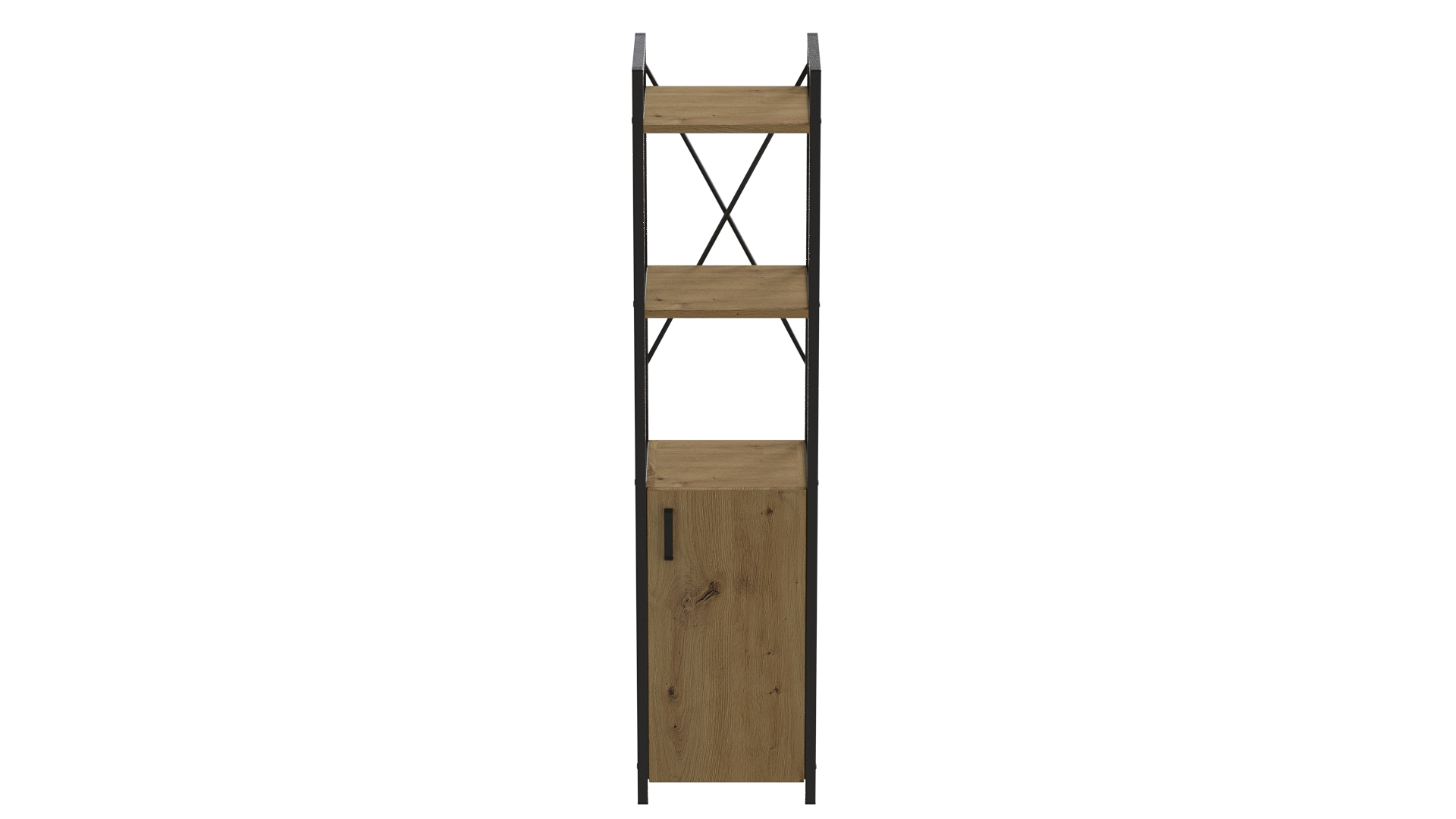 Етажерка 3/34 Ferrum-decor Серії Конект з тумбою 144x34x28 Чорний ДСП Дуб Артізан (FD1005)