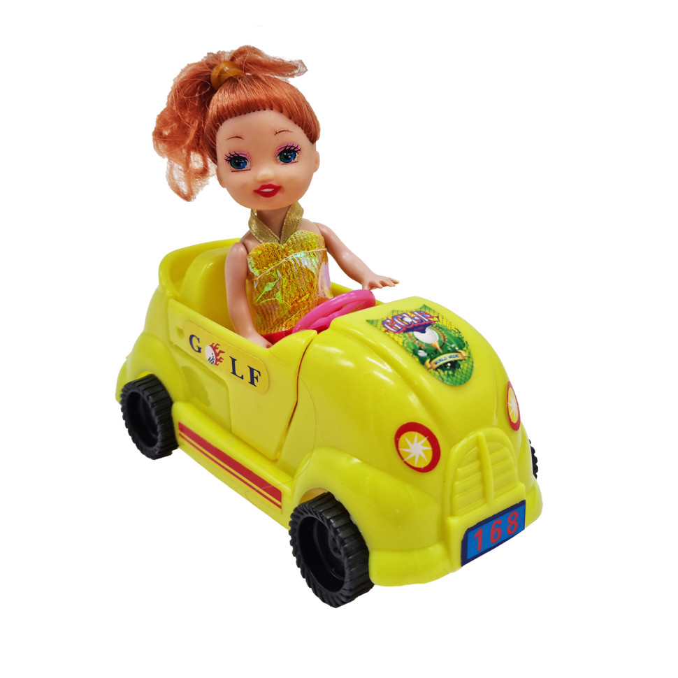 Детская кукла Bambi 689-6 в машинке Желтый