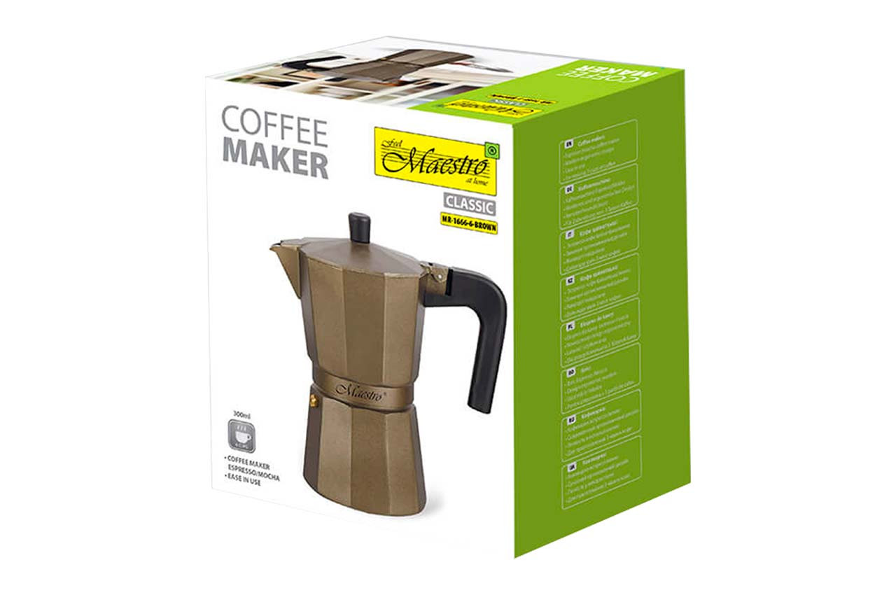 Кофеварка гейзерная Maestro 300 мл (MR-1666-6-BROWN)