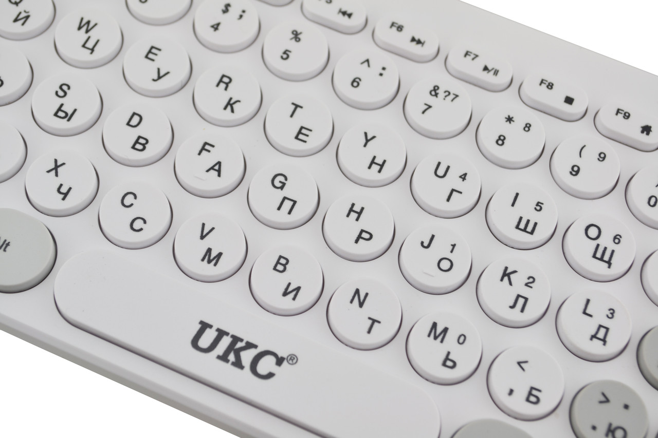 Комплект беспроводной клавиатура с мышью UKC 5263 White (3_03693)