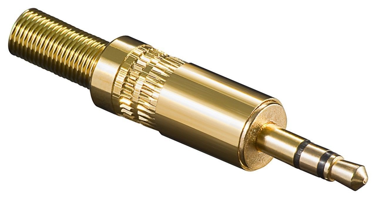 Штекер Lucom FreeEnd-Jack 3.5mm 3pin /M конектор під пайку StereoGold золотистий (25.02.5173)