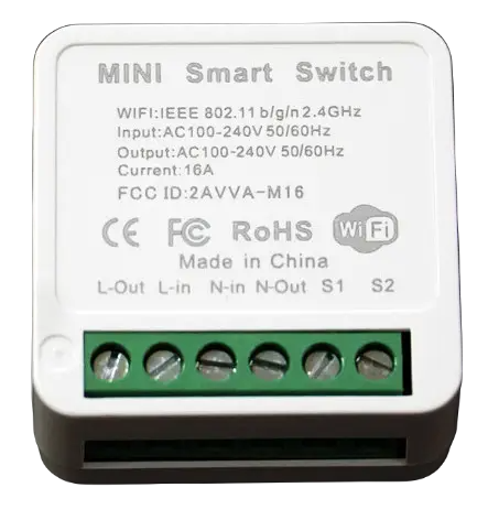 Розумний бездротовий вмикач RIAS M-16 Wi-Fi 220V 16A/3520W White (3_01781)