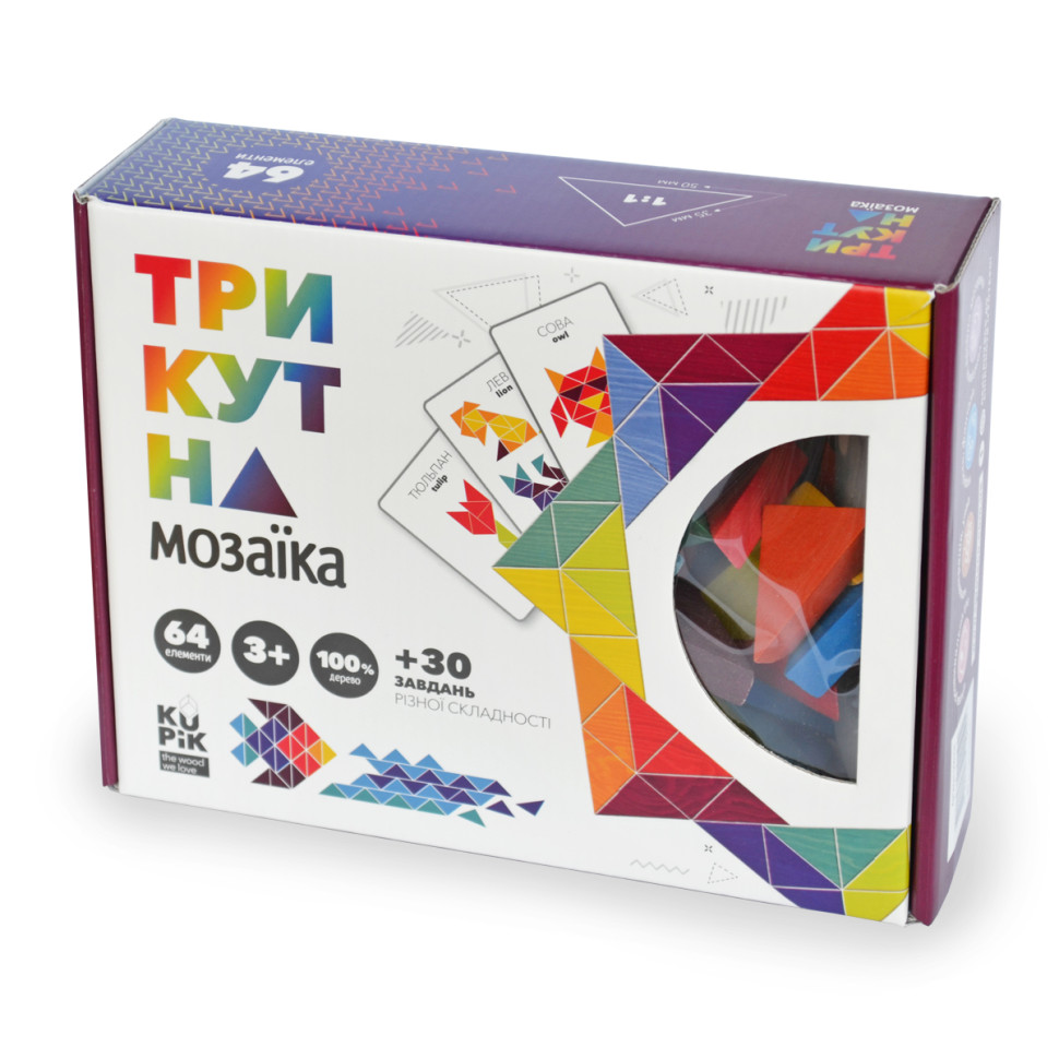 Деревянная игра "Треугольная мозаика" Kupik 900194 64 детали