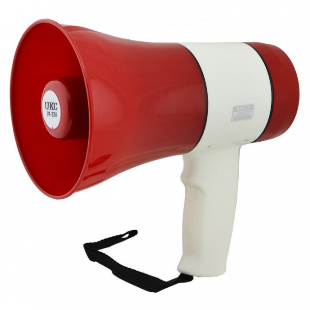 Мегафон гучномовець UKC ER-22U Червоно-білий (300994)