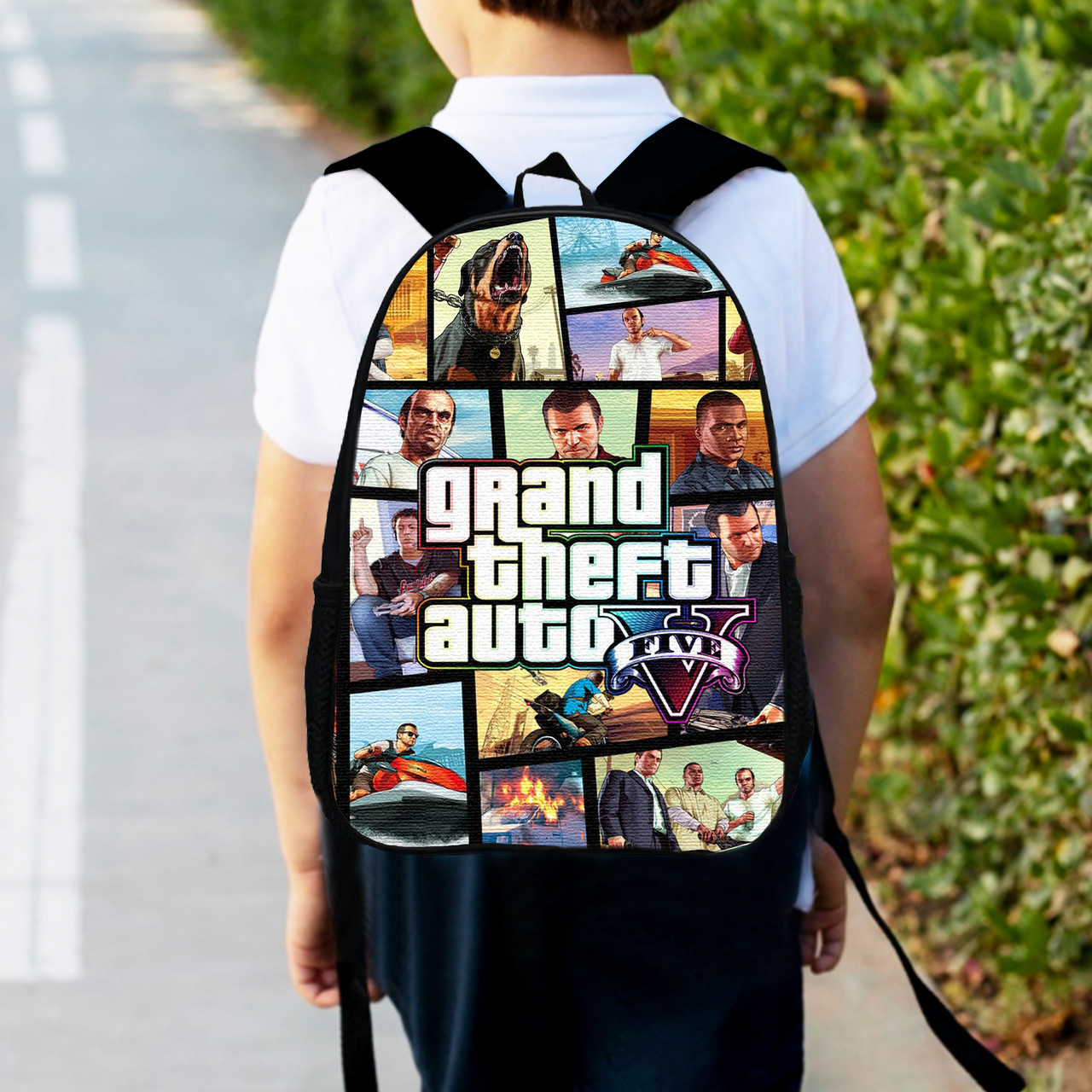 Дитячий рюкзак GTA Grand Theft Auto 34х27х13 см, водостійкий поліестер, різнокольоровий