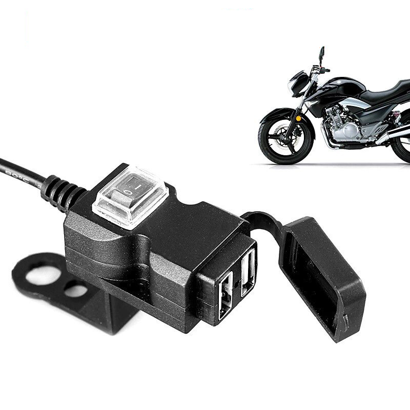 USB зарядное устройство на 2 порта для мотоцикла Digital Lion MC01, с креплением на руль