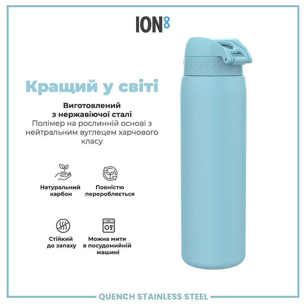Пляшка для води ION8 Stainless Steel 1200 мл Alaskan Blue (I8SS1000ABLU2)