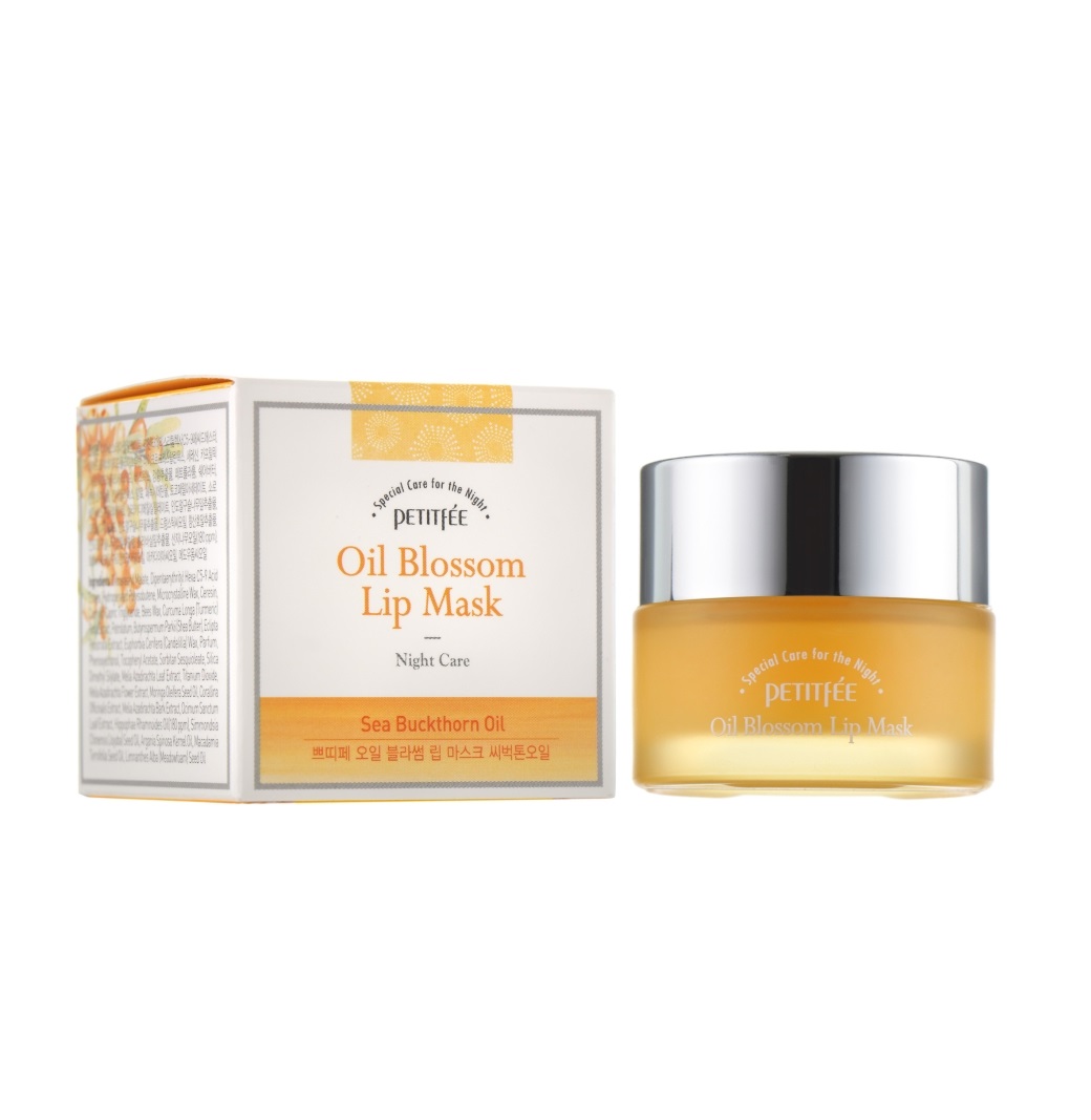 Маска для губ Вітамін Е-Обліпиха Petitfee  Koelf Oil Blossom Lip Mask Sea Buckthorn oil 15 г (8809508850177)