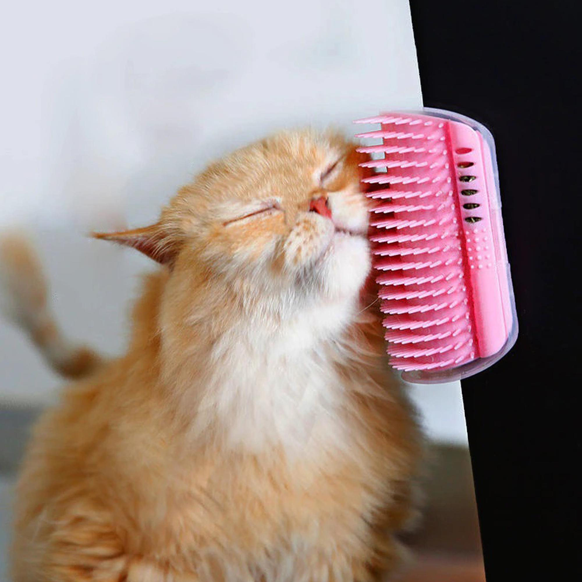 Щетка - чесалка для самогруминга кошек Self Groomer Розовая 164-12327527