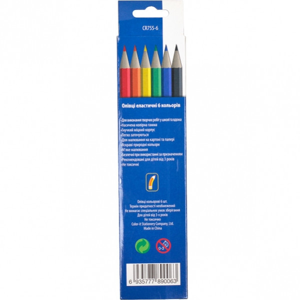 Карандаши 6 цветов Metr+ CR755-6 Luminoso elastico С