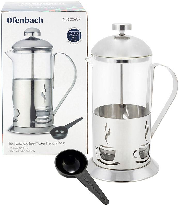 Френч-пресс для чая и кофе 1000 мл с мерной ложкой DP97239 Ofenbach