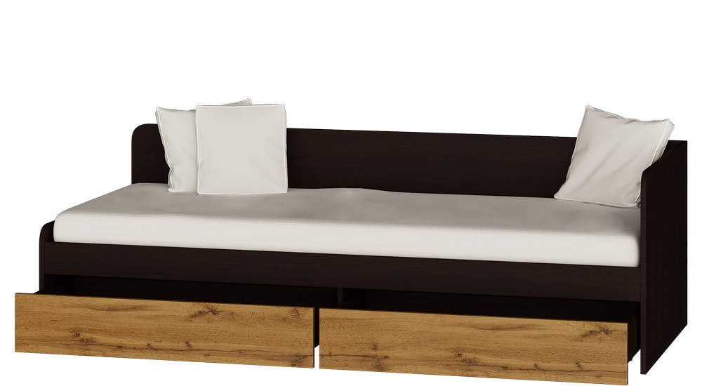 Односпальная кровать с ящиками Эверест Соната-800 венге + аппалачи