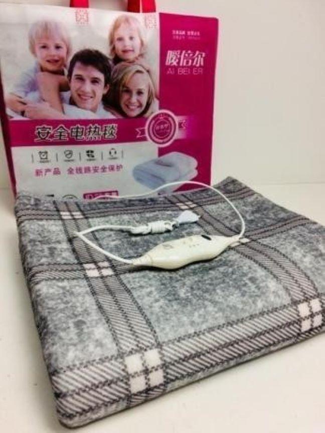 Електропростирадло з сумкою електрична ковдра Electric Blanket Клітчаста 150*120 Сіра