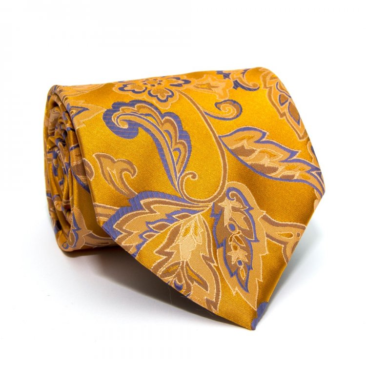 Краватка ZAGI з квітами золотаста ZN-1836