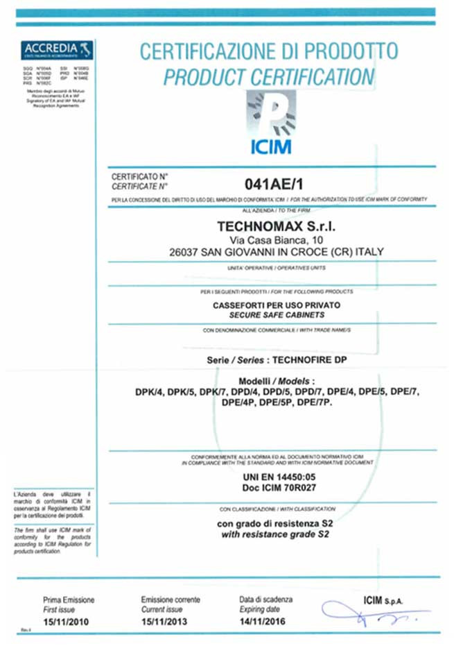 Сейф огневзломостойкий Technomax DPE/4