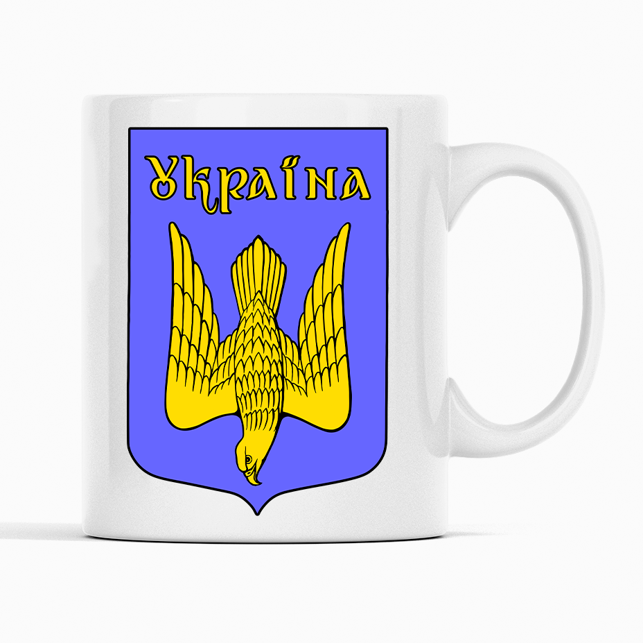 Чашка Кавун Герб України. Сокіл у Трезубці Україна 320 мл Білий (К001706)