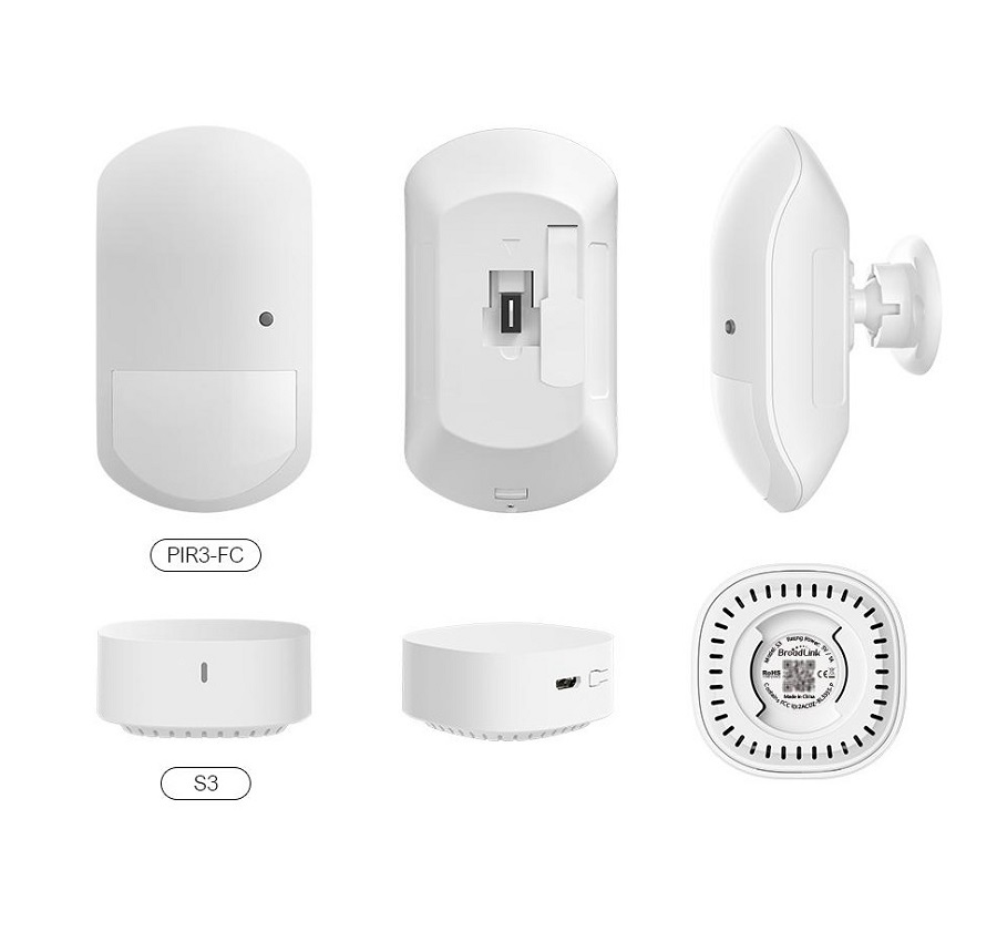 Умный WiFi датчик движения Broadlink PIR3-FC c концентратором Smart Hub S3 для автоматизации умного дома (Белый)