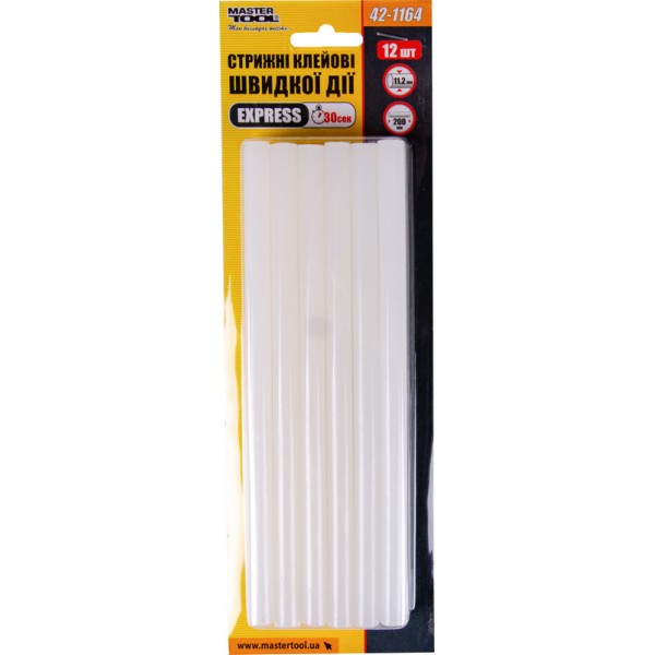 Стержни клеевые 11,2*200 мм 12 шт быстрого действия EXPRESS MASTERTOOL GM (42-1164)