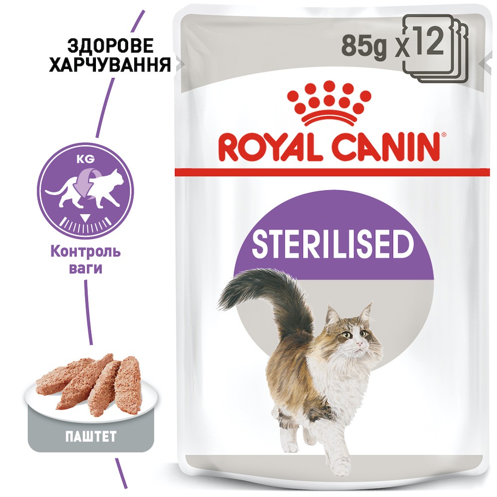 Влажный корм для стерилизованных кошек Royal Canin Sterilised Loaf паштет 12 шт 85 г (hub_t4jtrh)