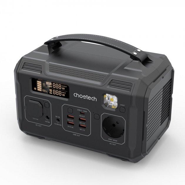 Портативная зарядная станция Choetech 300W 83200 mAh Type-C/USB/DC/AC black