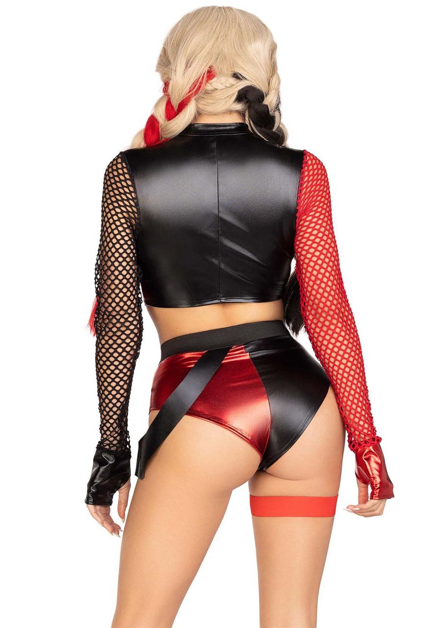 Костюм Leg Avenue Crime Spree Sweetie Costume S кроп-топ и шорты SO9204 Черно-красный