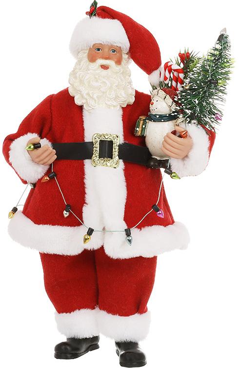Игрушка новогодняя Santa with garland 28 см Разноцветный BonaDi DP232267