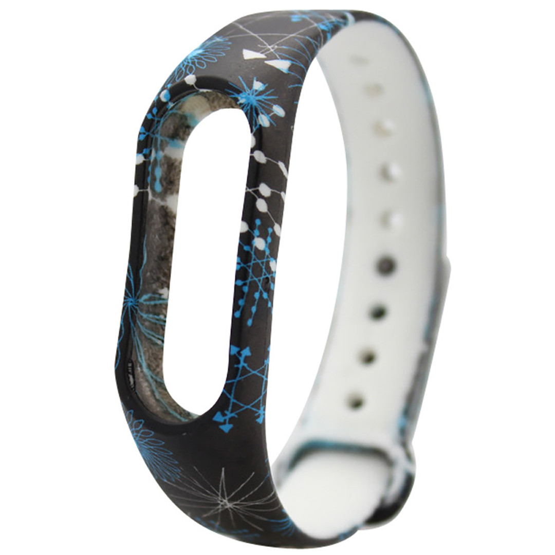 Ремінець Painted Strap для Xiaomi Mi Band 3 / 4 Сині Візерунки (hub_KnQq42860)