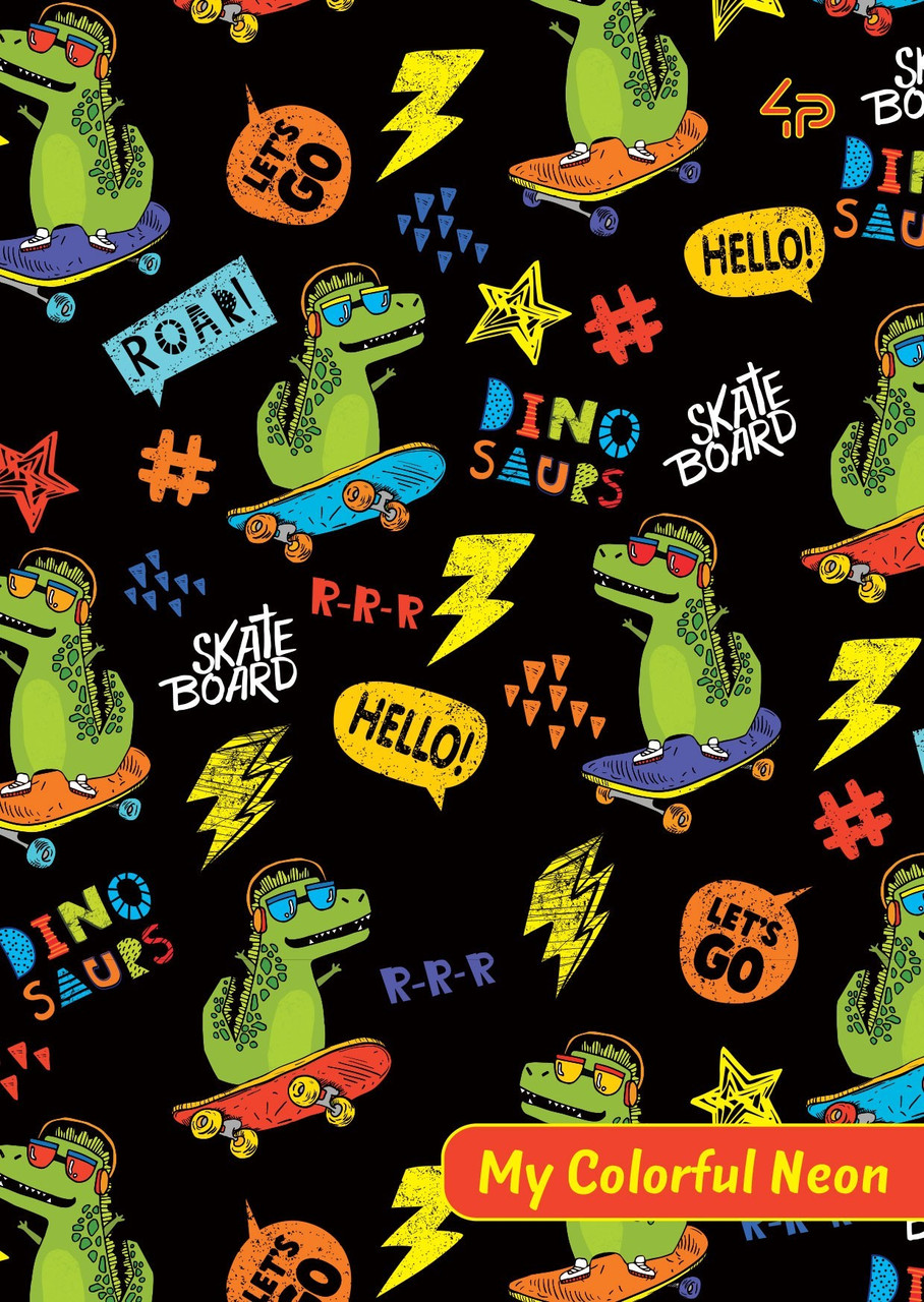 Блокнот 4Profi Neon pattern dinosaurs 40 листов А6 905461