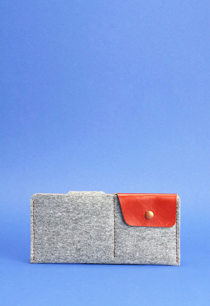 Портмоне-купюрник BlankNote 8.0 фетр Коньяк (BN-PM-8-felt-k)