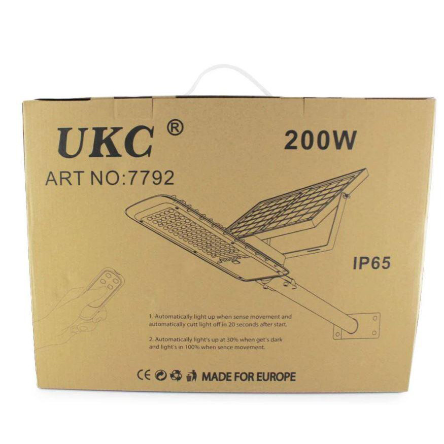 Фонарь уличный на столб с пультом UKC Solar Street JD 296 VPP 200W Черный