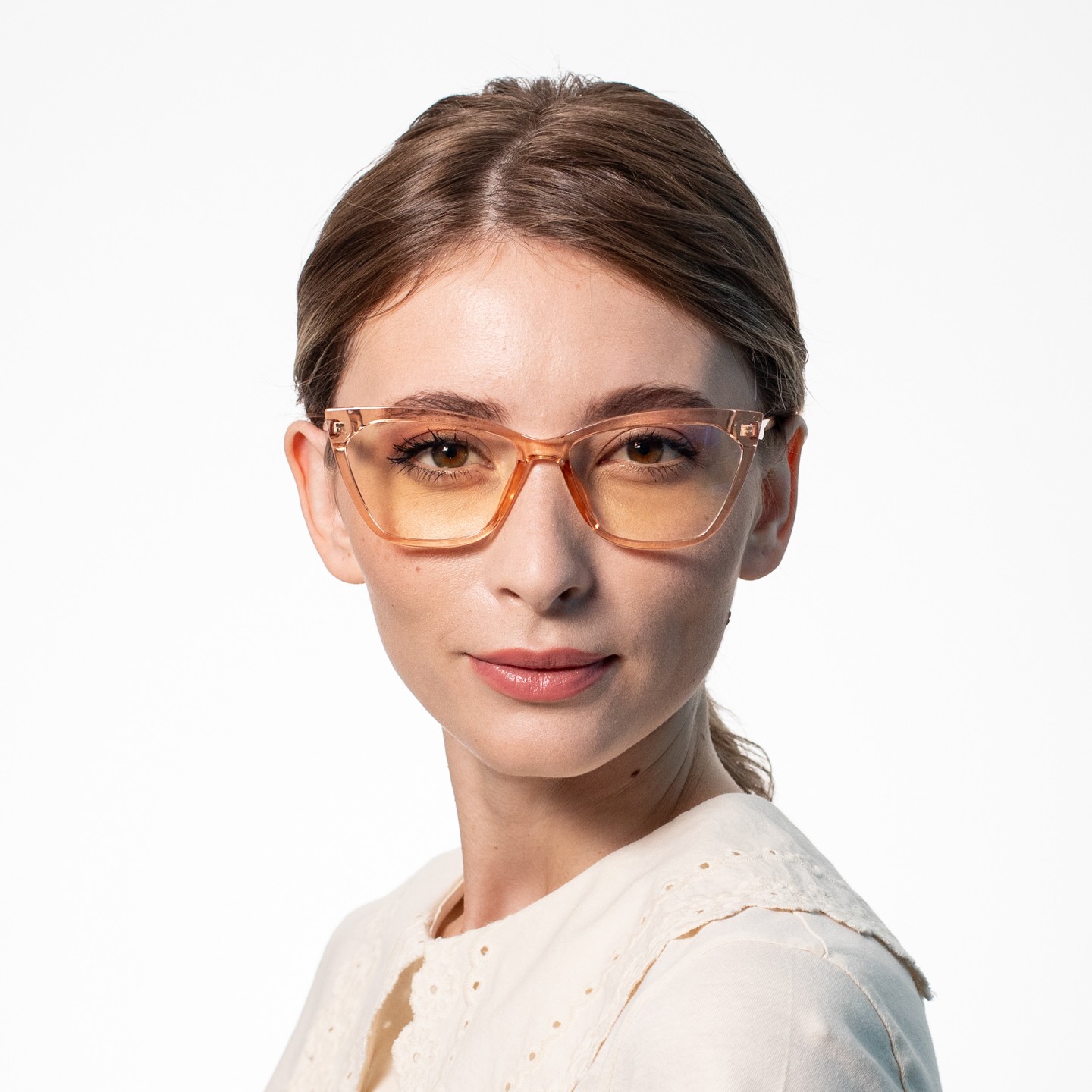 Очки для компьютера женские LuckyLOOK Blue blocker Кітті Прозрачно-бежевый (549-340)
