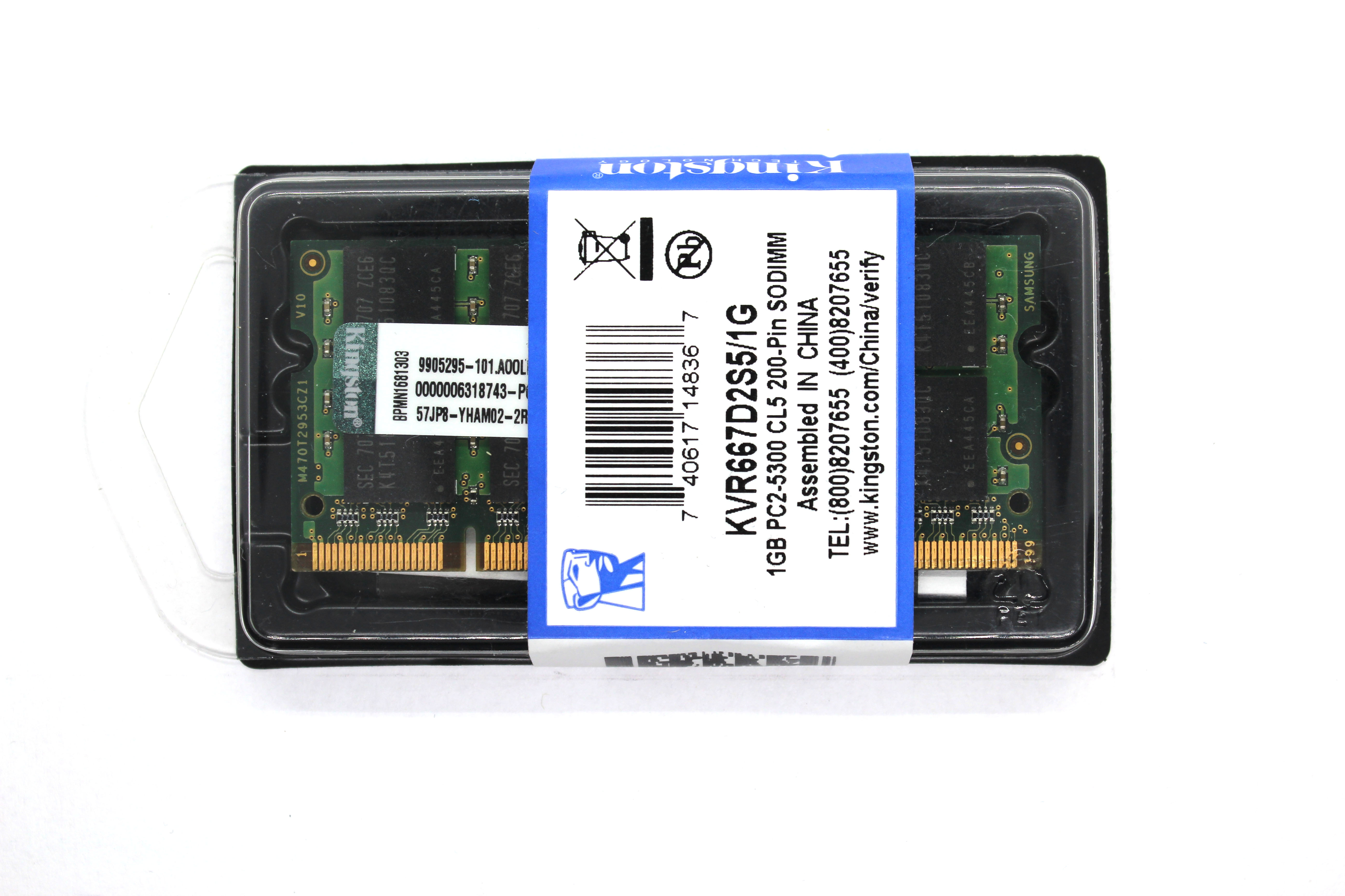 Оперативная память Kingston SODIMM DDR2-667 1Gb (KVR667D2N6/1G)