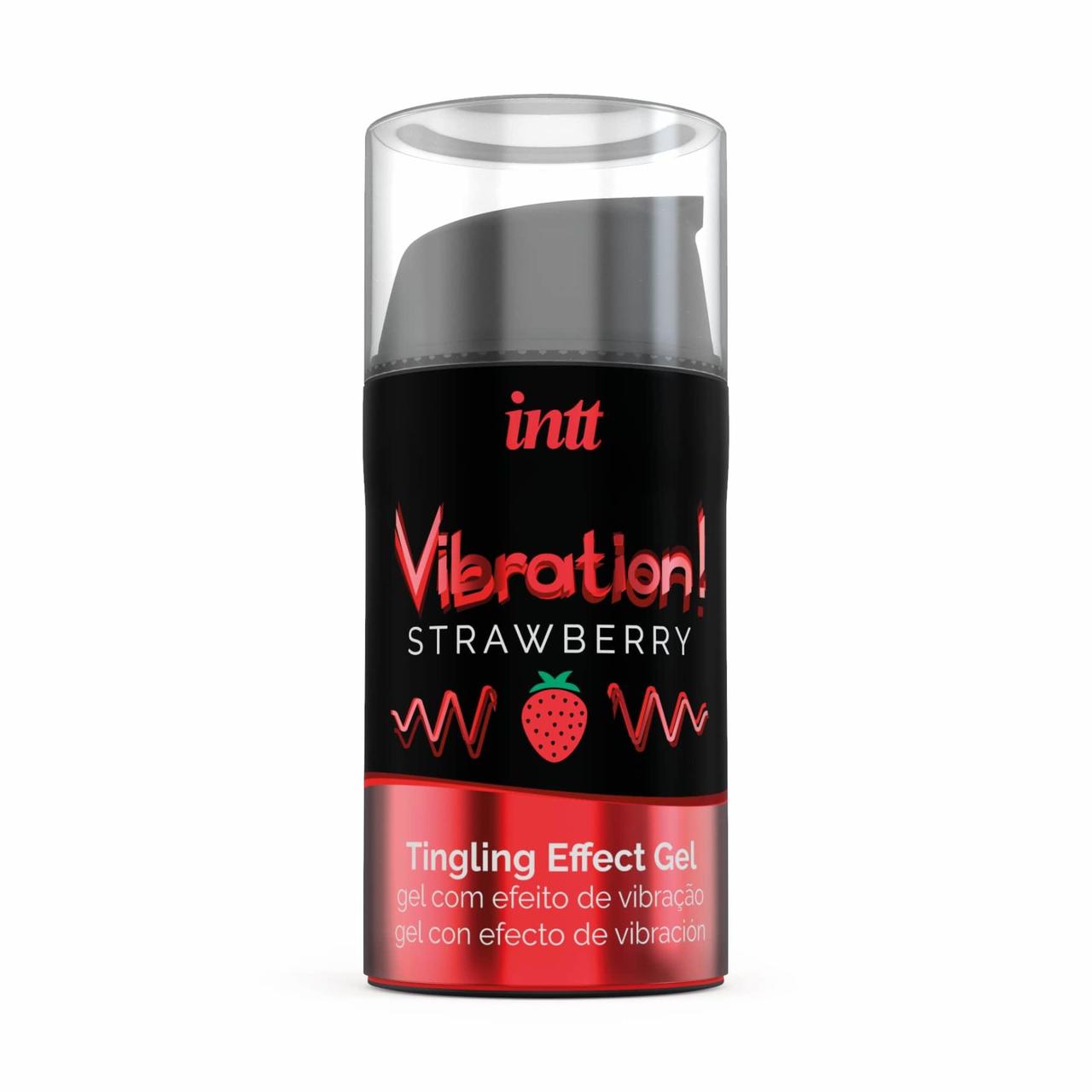 Рідкий вібратор Intt Vibration Strawberry зі смаком полуниці 15 мл (SO2921)