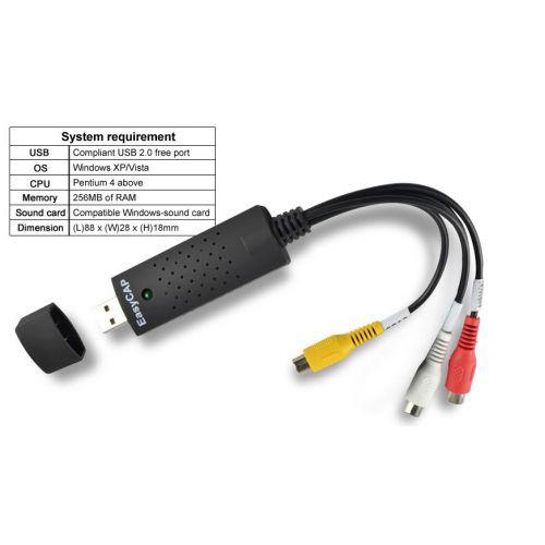 USB карта відеозахоплення MHZ EasyCap адаптер Чорний (000126)