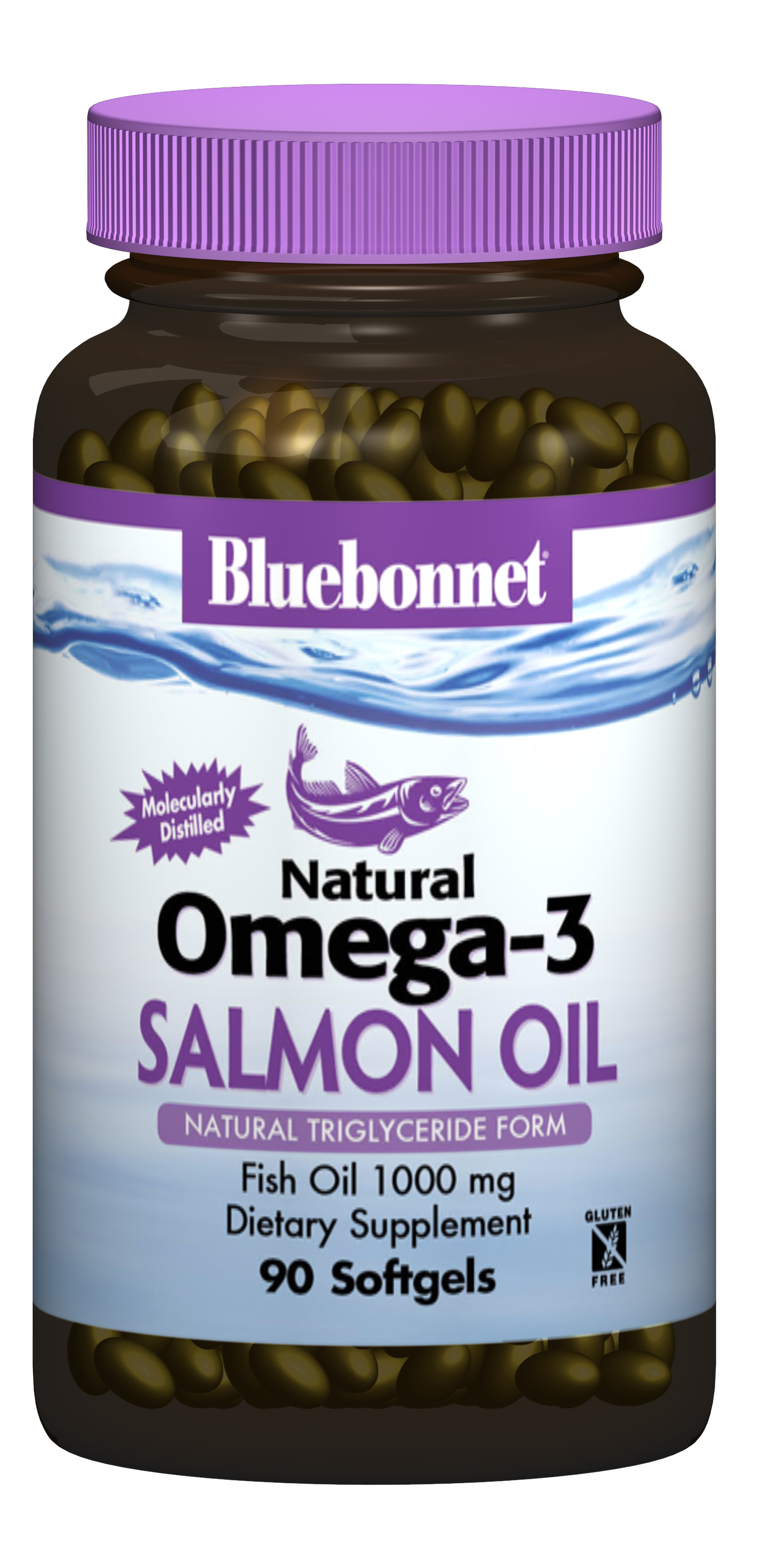 Натуральная Омега-3 из Лососевого Жира Bluebonnet Nutrition 90 желатиновых капсул