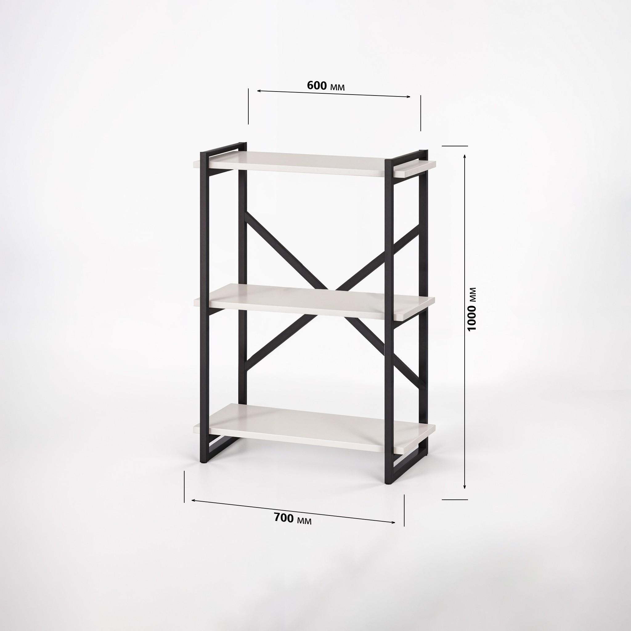 Стеллаж No Brand Ant-3 70х30х100 см Бетон (26629396)