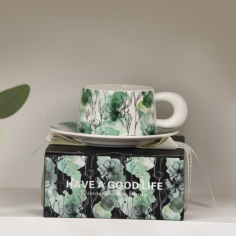 Кофейный набор Qinglan Ruomeng 250 мл White-Green 13151-83890