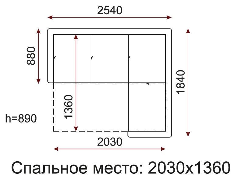 Диван угловой Монтерей МАКСИ МЕБЕЛЬ Каштановый с рисунком (10403)