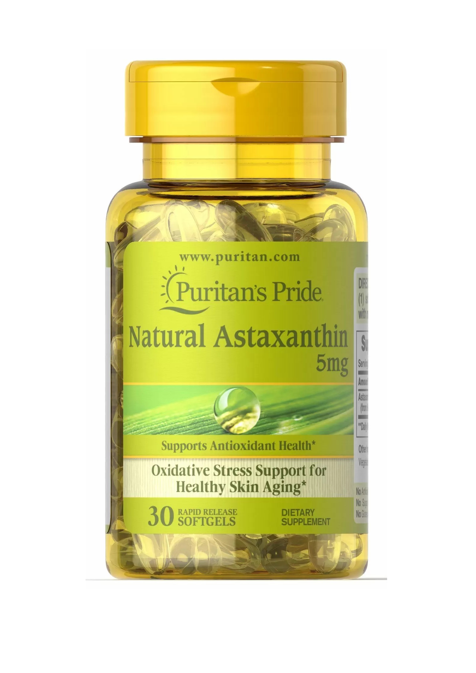 Астаксантин Puritan's Pride Astaxanthin 5 mg 30 Softgels