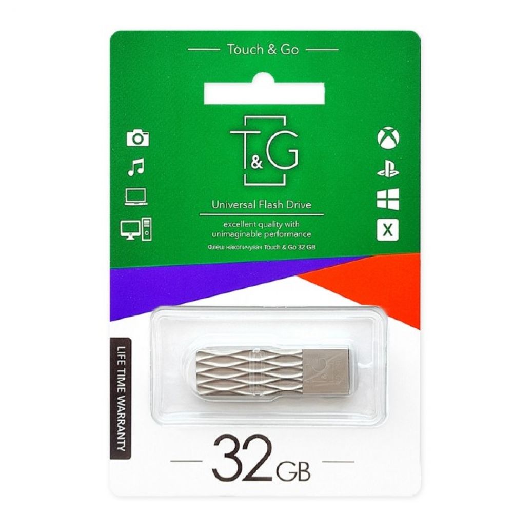 Флеш пам'ять T&G USB 2.0 32GB Metal 103 Steel