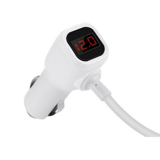 Автомобільний зарядний пристрій Hoco Z13 LCD 2USB 2.1A Silver