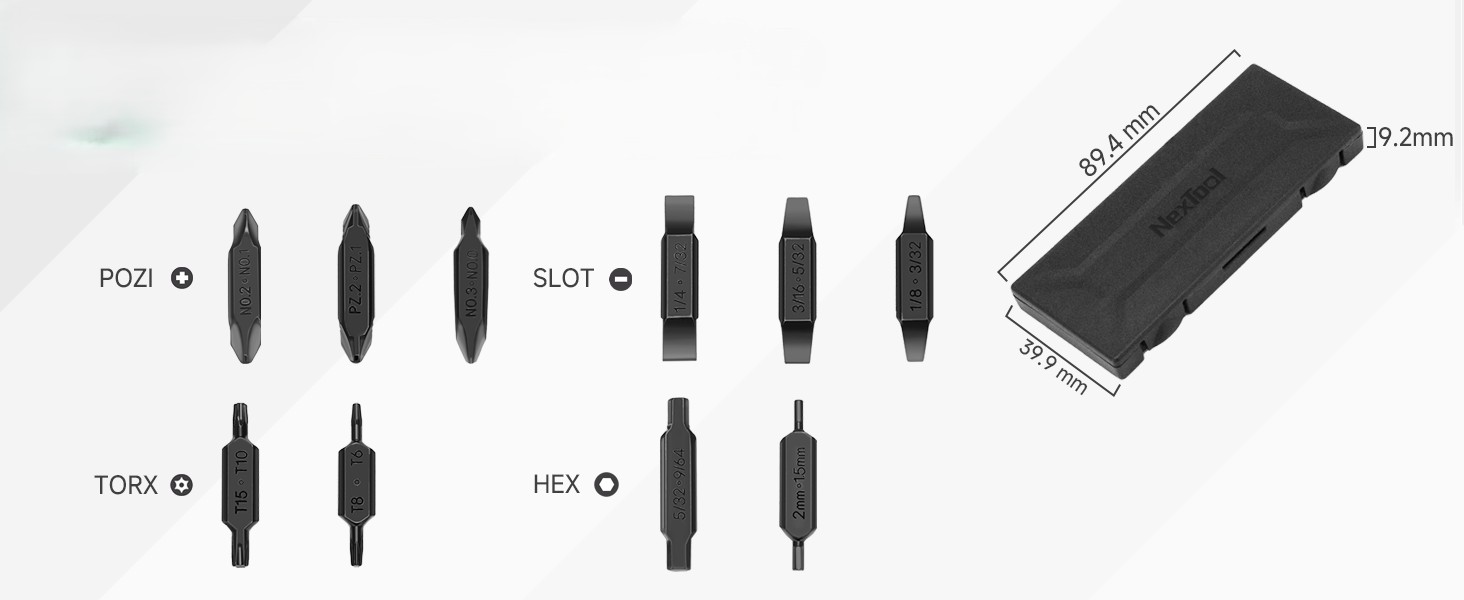 Набор плоских бит для мультитул Nextool Черный 10 шт (NE20287)