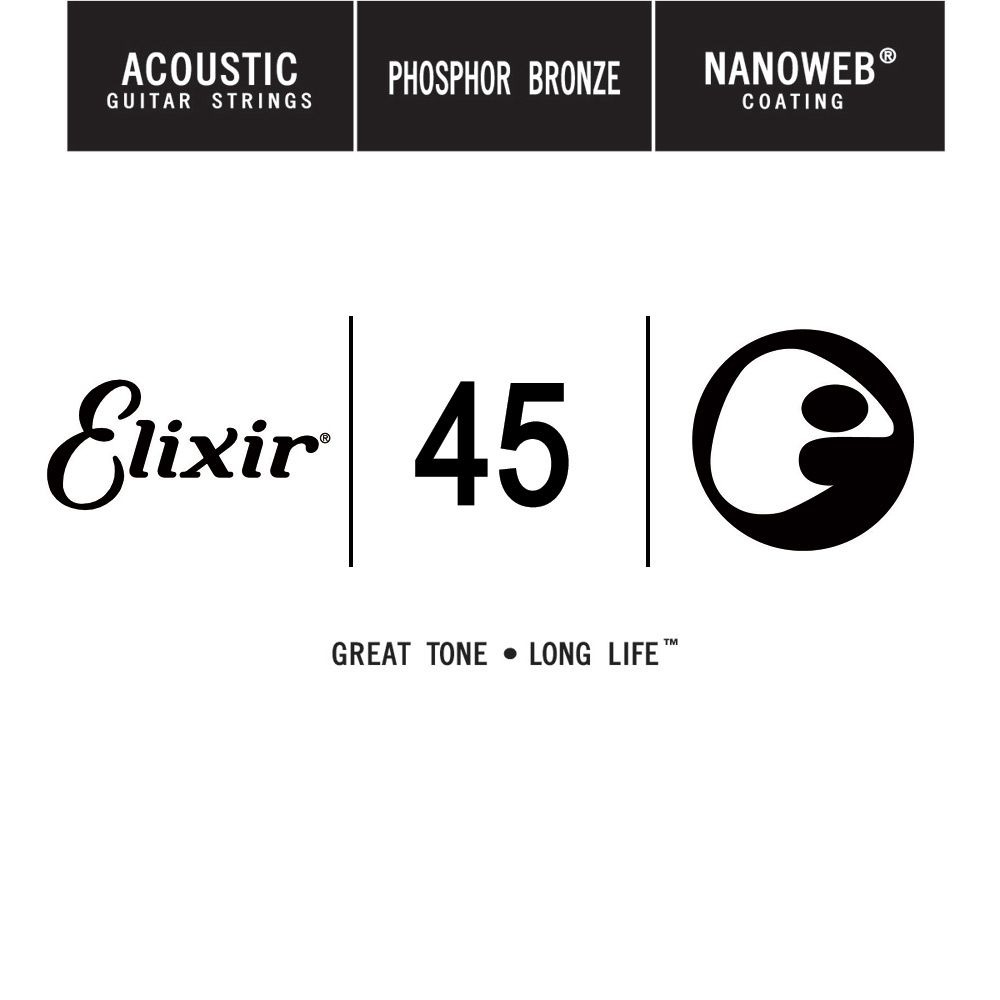 Струна Elixir 14145 Acoustic Nanoweb Phosphor Bronze .045