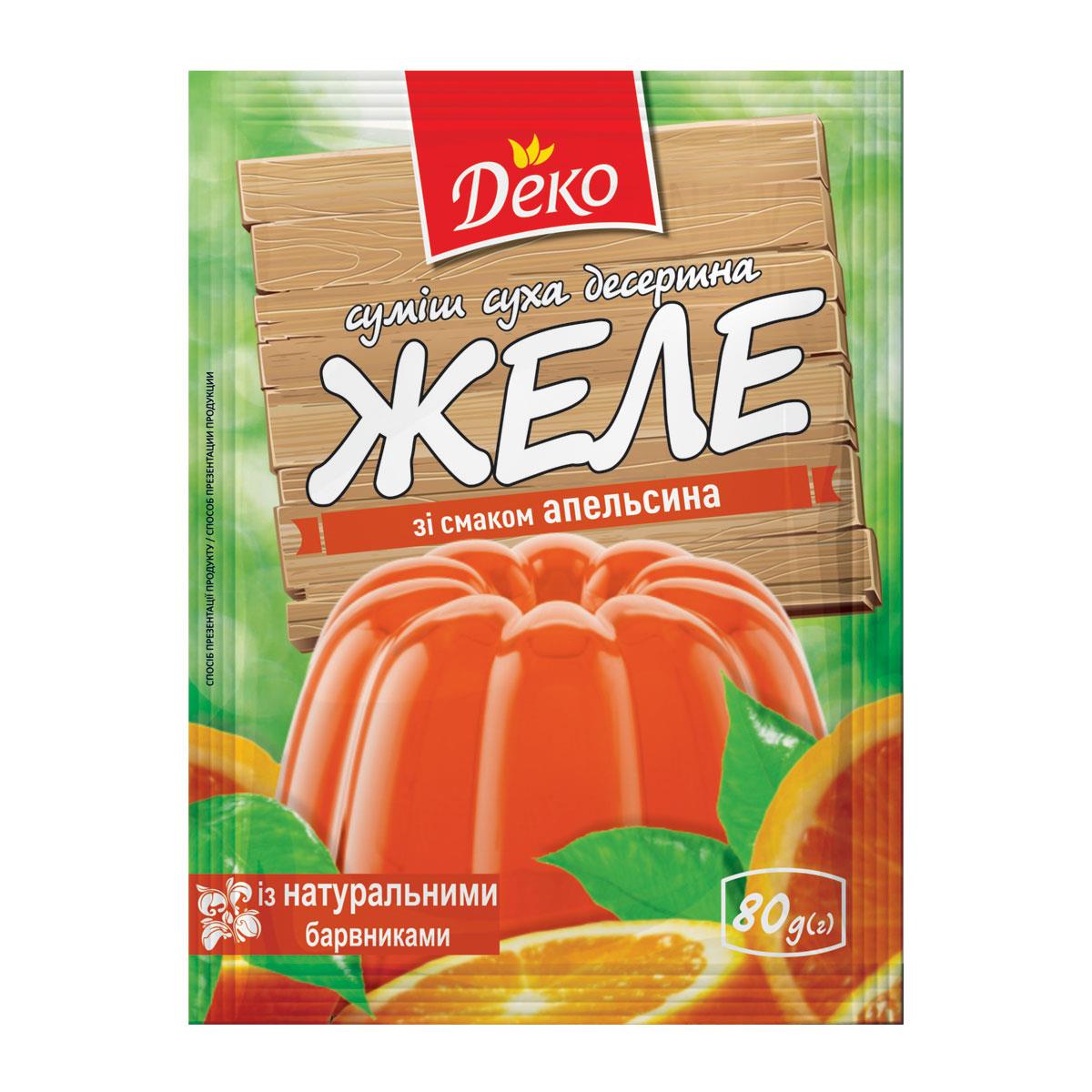 Желе со вкусом апельсина Деко 80 г