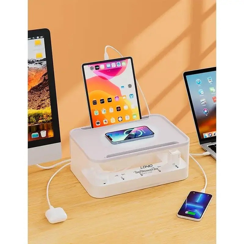 Удлинитель 2 м LDNIO Management SN5310 на 5 розеток + 3 USB + QC White
