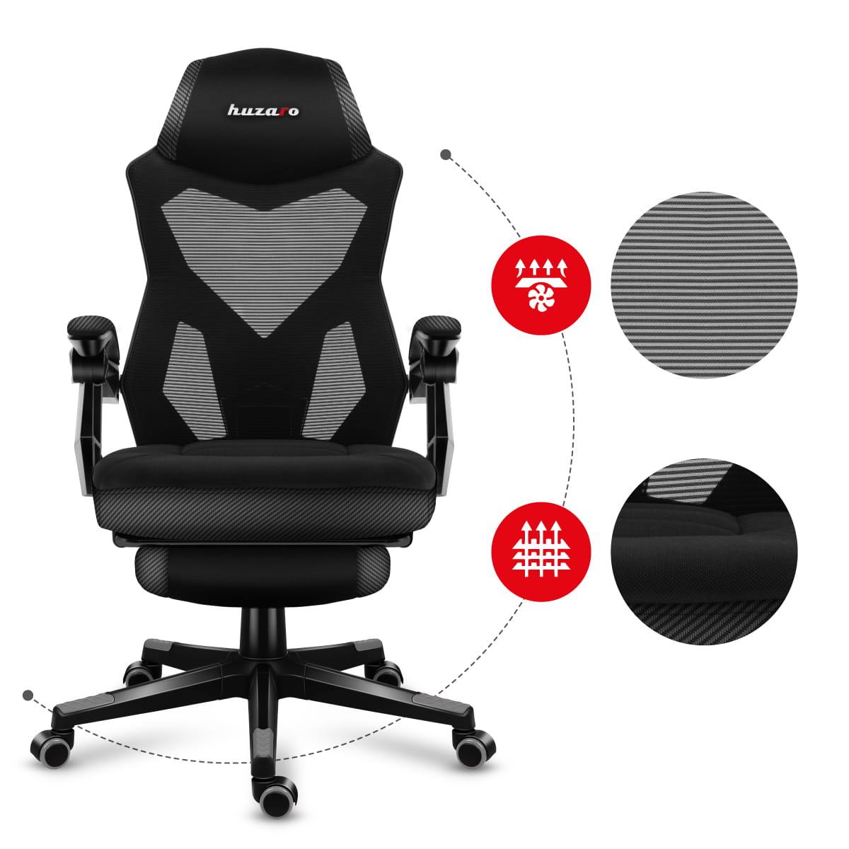 Комп'ютерне крісло HUZARO Combat 3.0 Carbon тканина