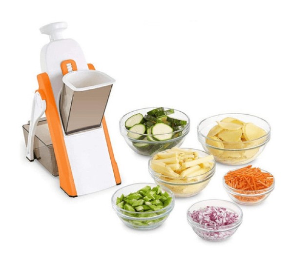 Ручная овощерезка-мультислайсер для овощей и фруктов Brava Spring Slicer 3 лезвия Оранжево-белый (2104618551)
