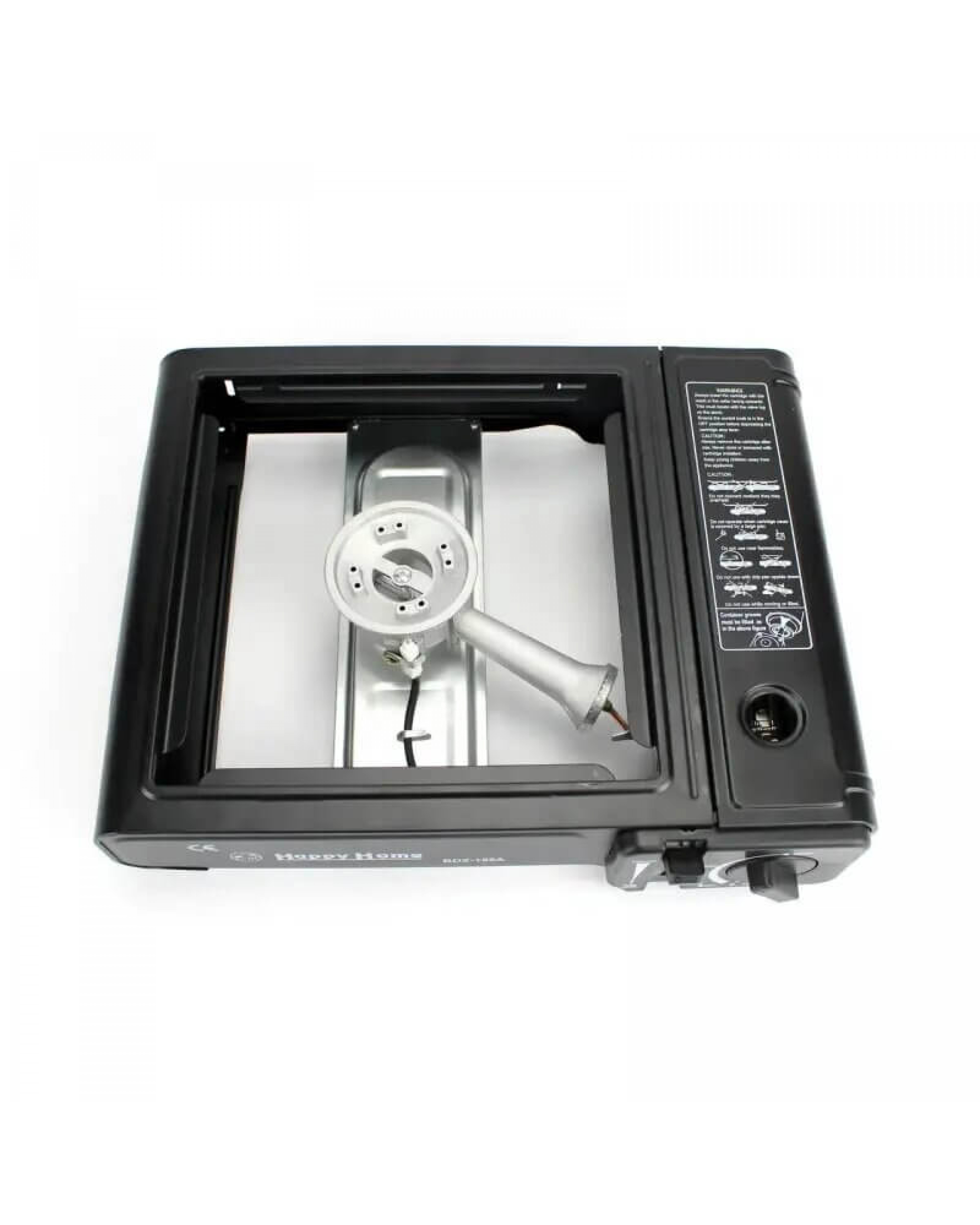 Портативна туристична газова плита з п'єзопідпалом Happy Home BDZ-155-A Black